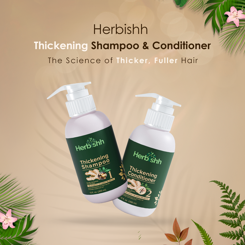 Hair Thickening Shampoo & Conditioner set- Herbishh