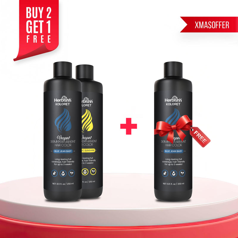 Buy 2 Get 1  Herbishh Koloret Semi Permanent Hair Color - Blue Jean Baby--CHRISTMAS OFFER