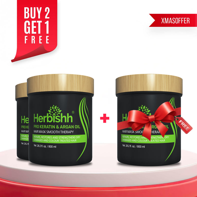 Buy-2 Get-1 -- 800 ML Argan Hair Mask -  Herbishh --CHRISTMAS OFFER