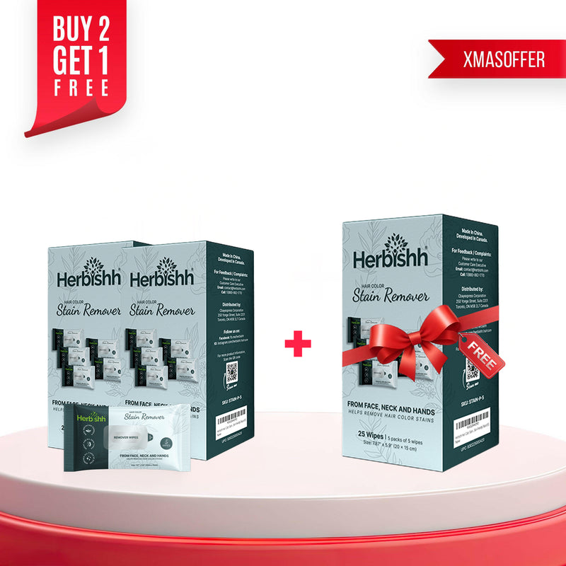 Buy 2 Get 1 Pack of 5 Herbishh Hair Color Stain Remover Wipes --CHRISTMAS OFFER