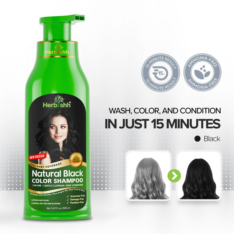 Black Hair Color Shampoo - Herbishh