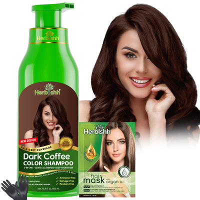 Dark Coffee PPD Free Hair Color Shampoo - Herbishh
