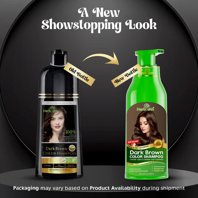 Dark Brown Hair Color Shampoo - Herbishh