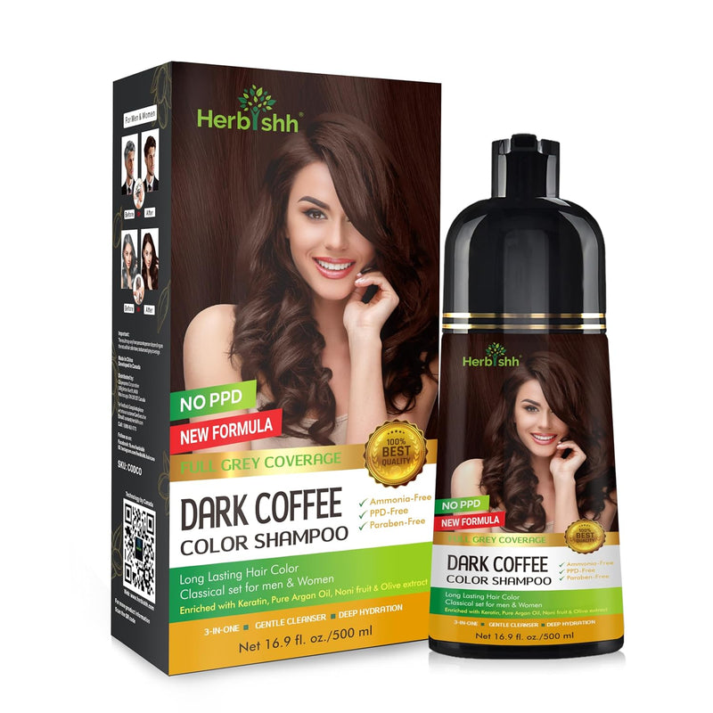 PPD Free Natural Hair Dye Color Shampoo - Dark Coffee