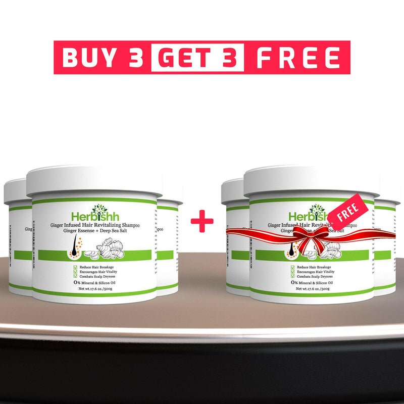 Buy 3 Get 3 Free Ginger Hair Revitalizing Shampoo - Herbishh