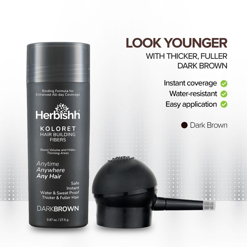Dark Brown- Herbishh Koloret Hair Building Fibers –27.5 gm