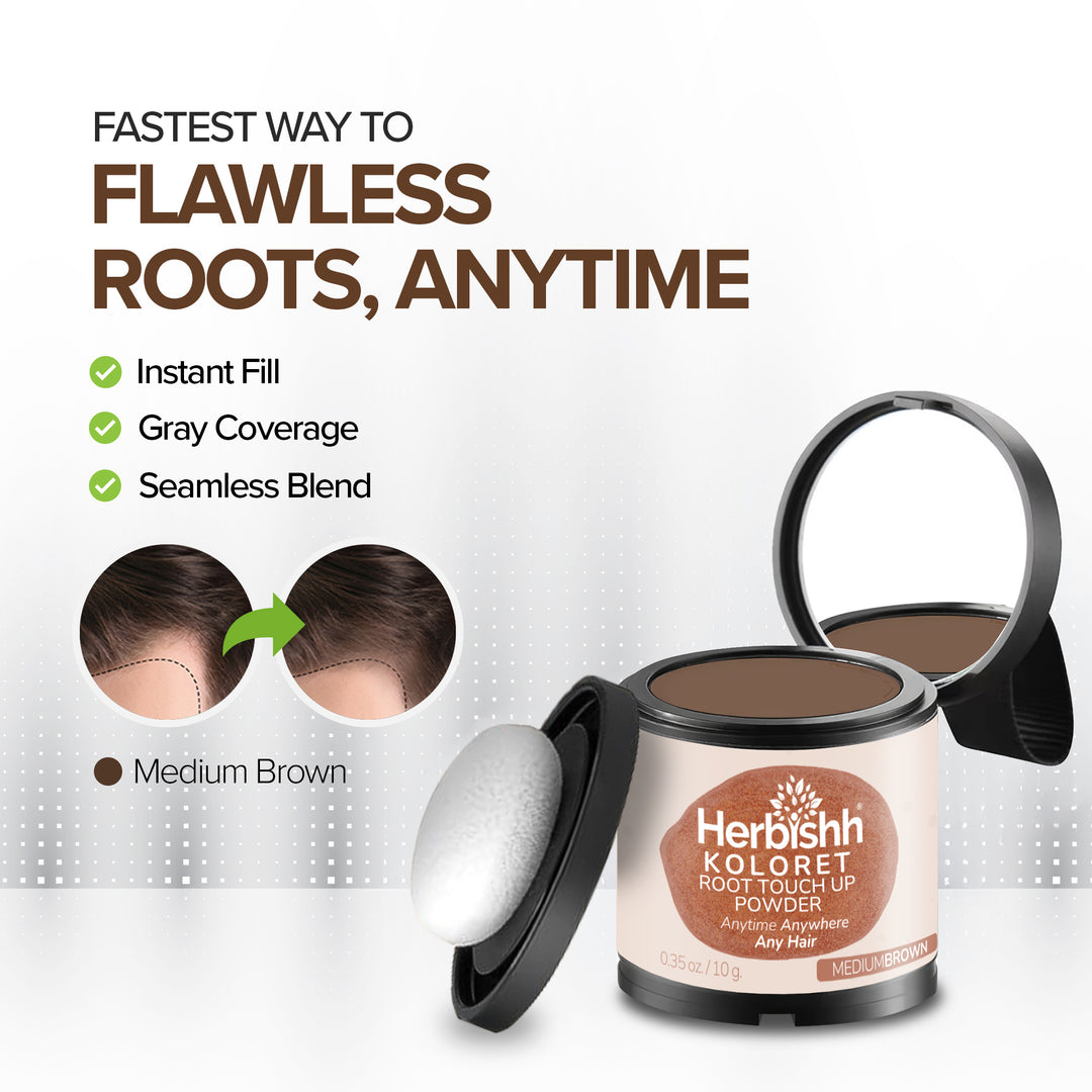Medium Brown Root Touch-Up Powder | Grey Coverage Powder
