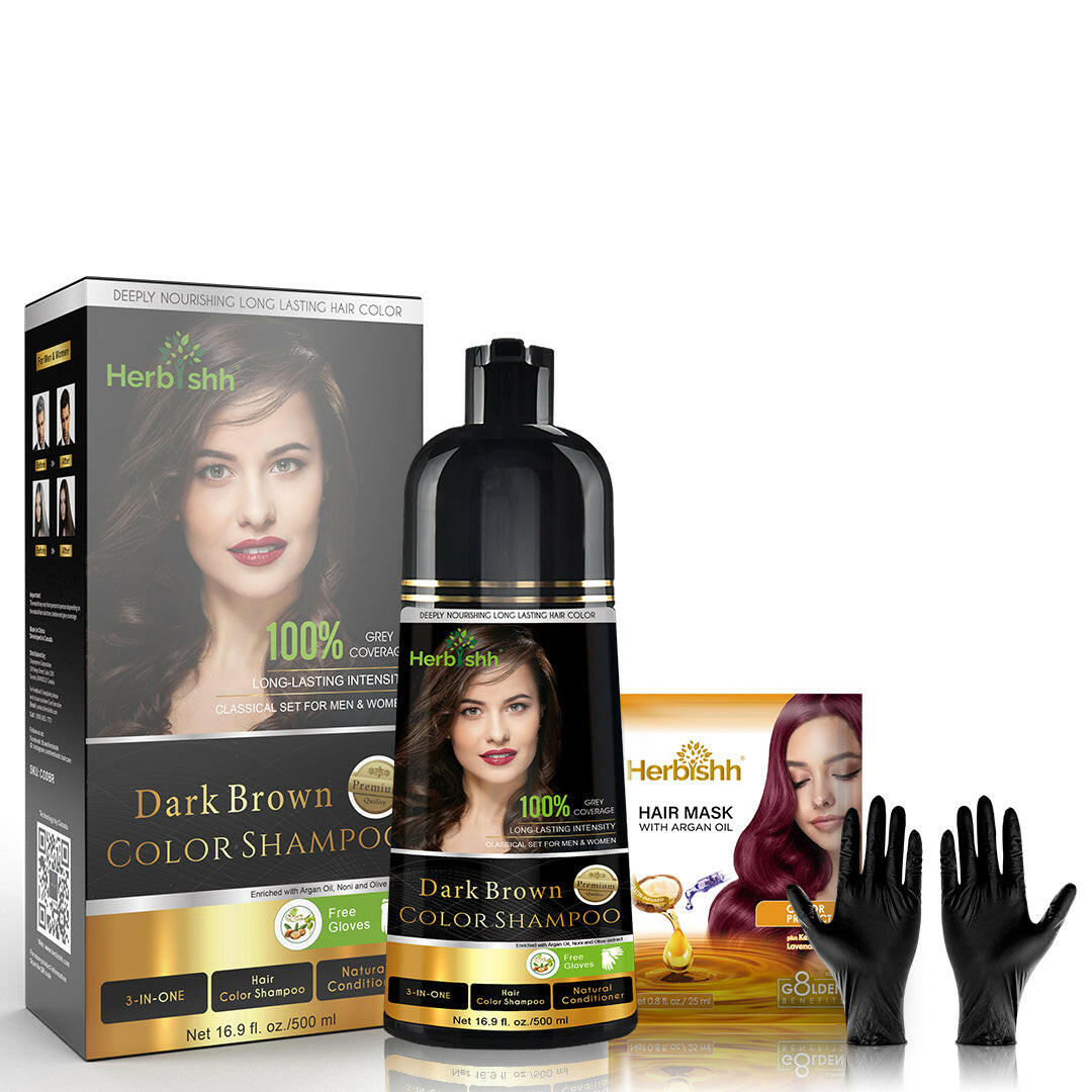 Cover Greys in 10 Mins – Dark Brown Color Shampoo| Herbishh