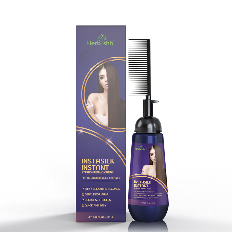 Products Herbishh Instant Hair Straightener Cream with Applicator Comb Brush