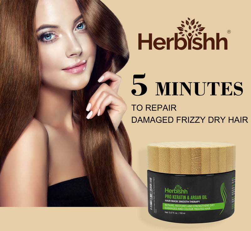 Hair Straightener Cream with Applicator Comb Brush & hair mask - Herbishh