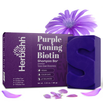 Purple Toning Biotin Shampoo Bar - Herbishh