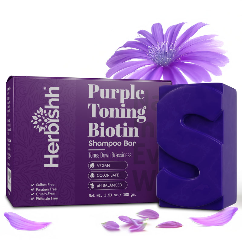 Purple Toning Biotin Shampoo Bar - Herbishh