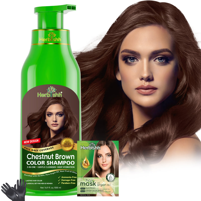 Chestnut Brown hair color shampoo new packaging