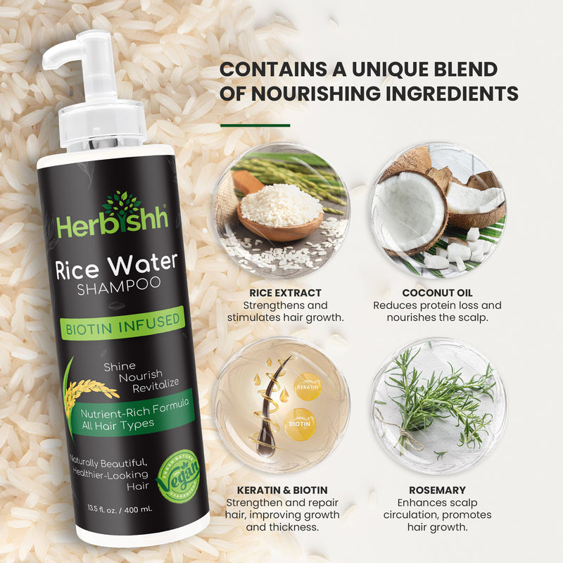Rice Water Shampoo for Men and Women- Herbishh