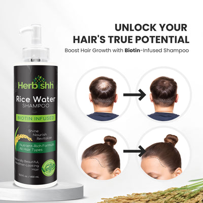 Rice Water Shampoo for Men and Women- Herbishh