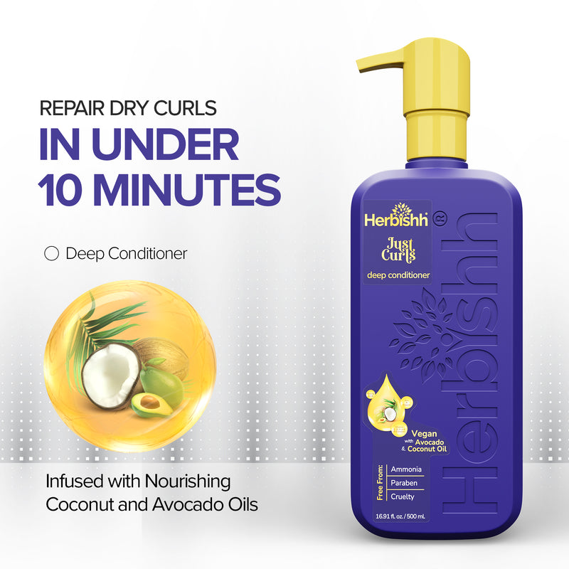 BUY 3 GET 3 Herbishh Just Curls Deep Conditioner