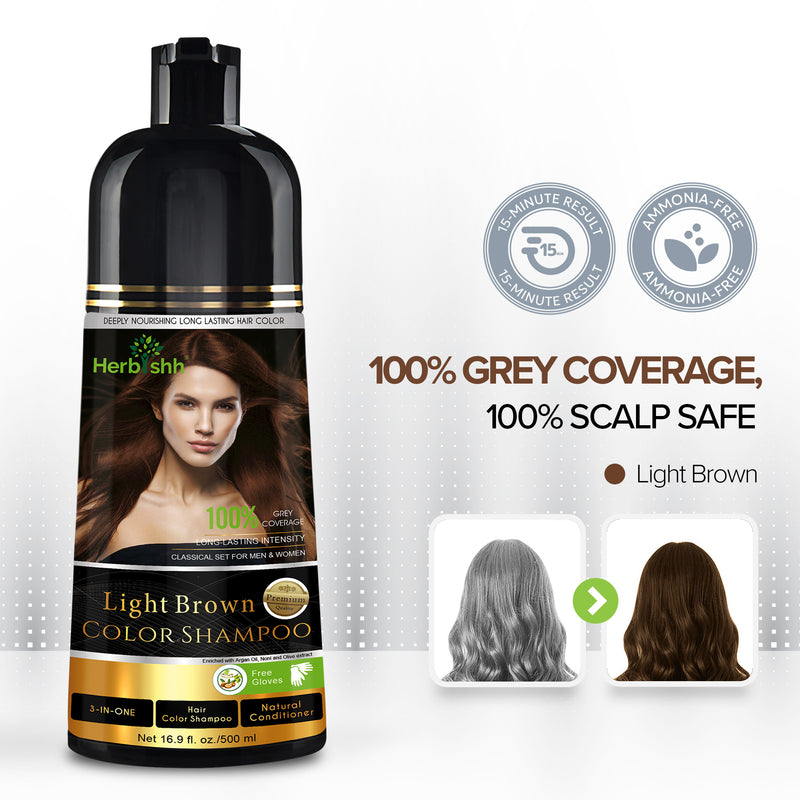 Light Brown Hair Color Shampoo - Herbishh