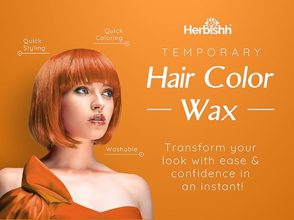 Herbishh Koloret Temporary Hair Color Wax -Orange