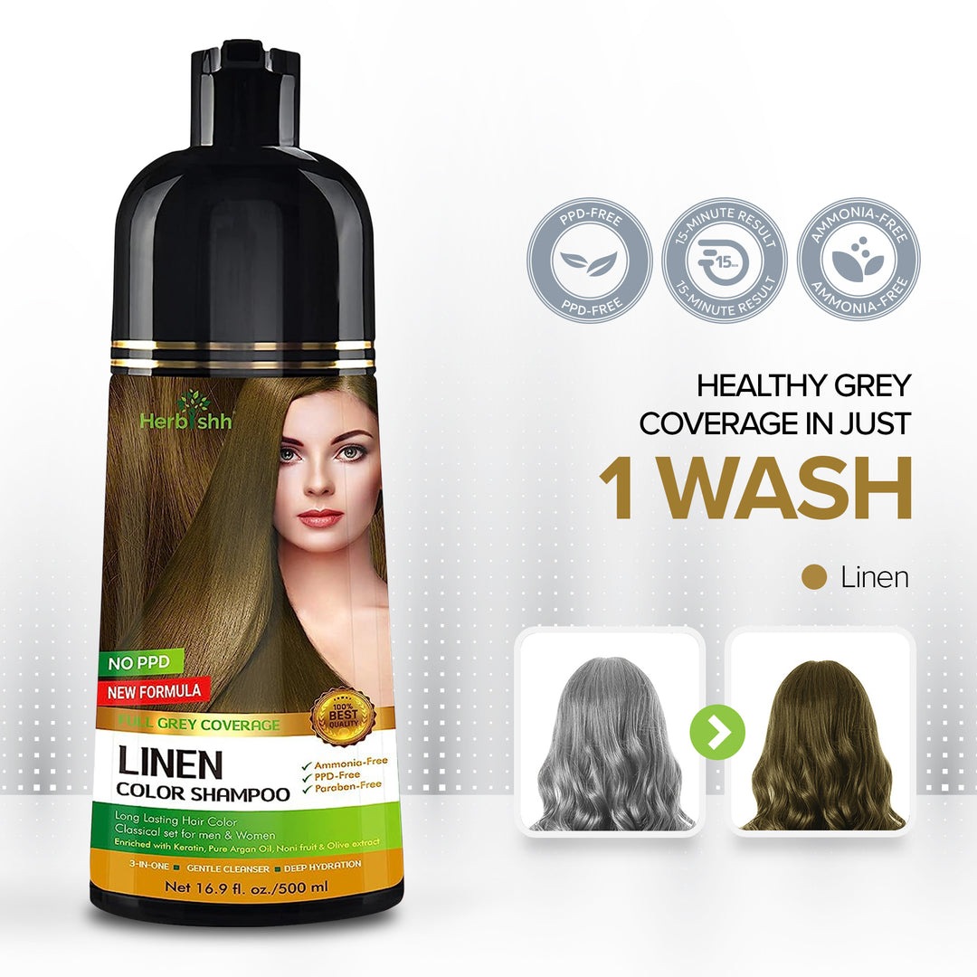 Herbishh PPD Free Linen Hair Color shampoo | No-Pain, No-PPD burn