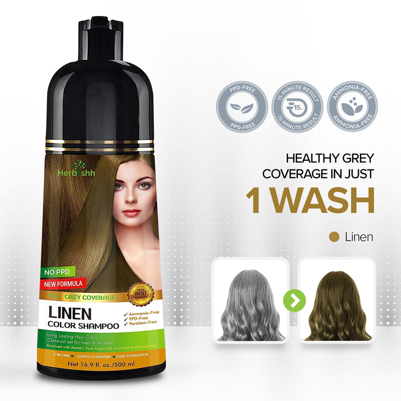 Linen PPD Free Hair Color Shampoo - Herbishh