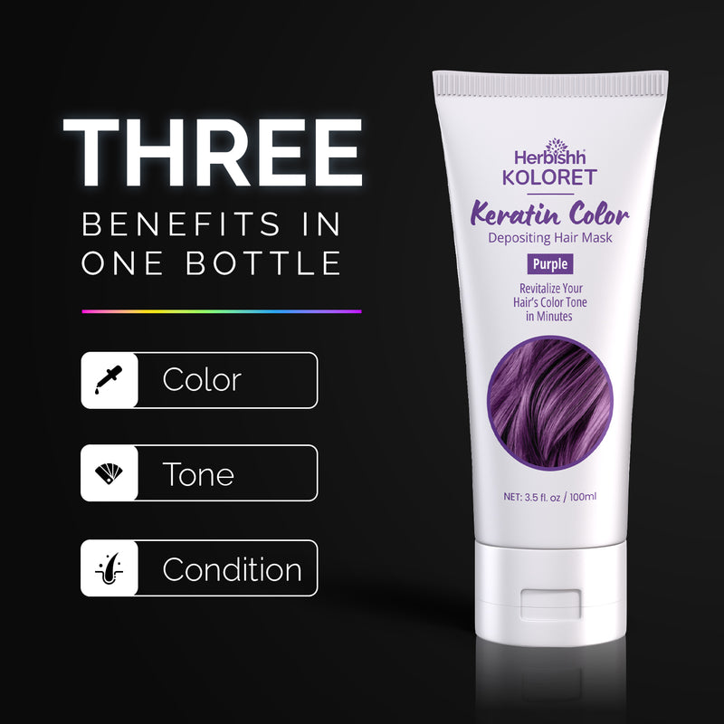 Keratin Color Depositing Hair Mask Purple