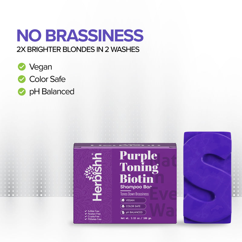 Purple Toning Biotin Shampoo Bar - Herbishh