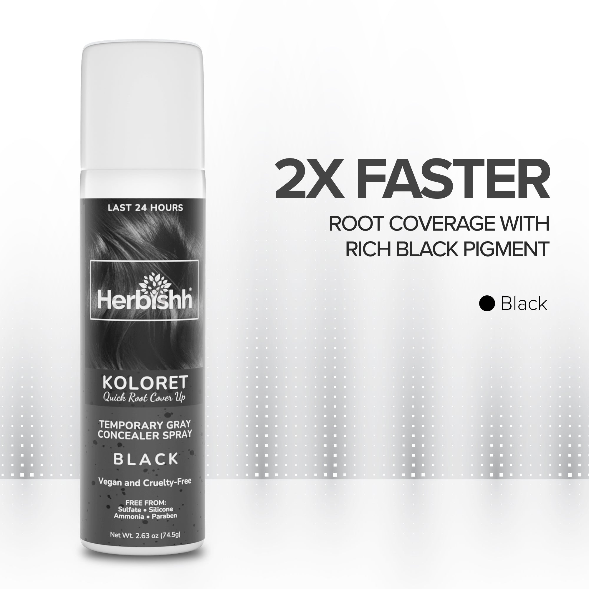 Koloret Quick Root Touch Up Hair Color Spray Black-Herbishh – herbishh.com
