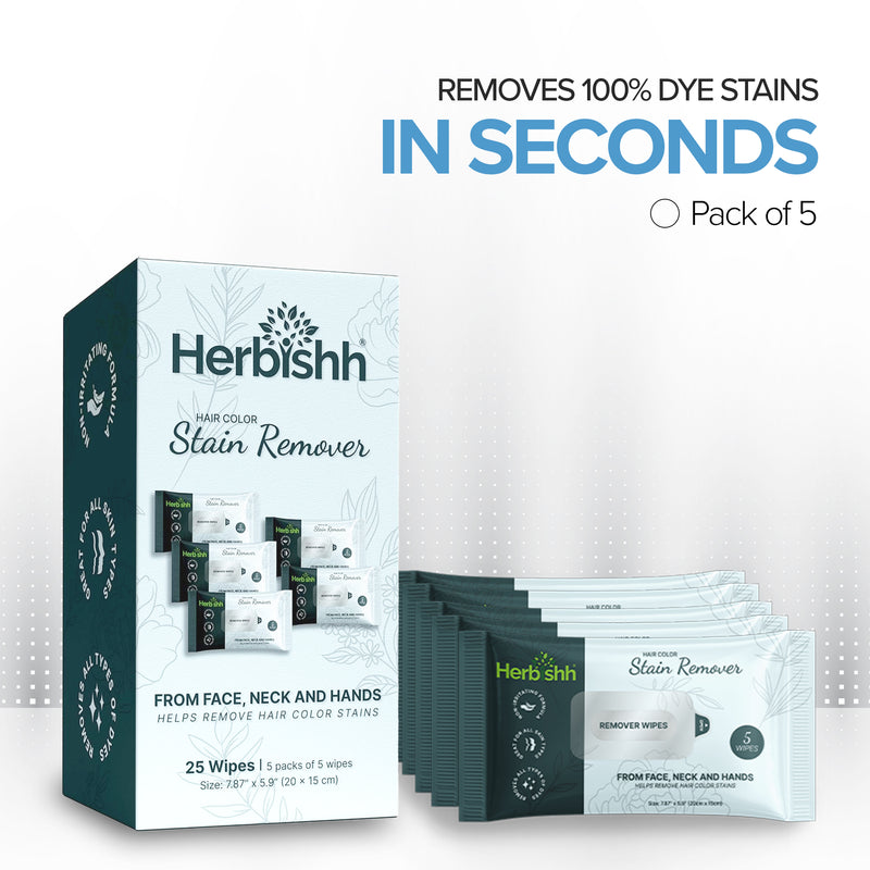 Pack of 5 Herbishh Hair Color Stain Remover Wipes