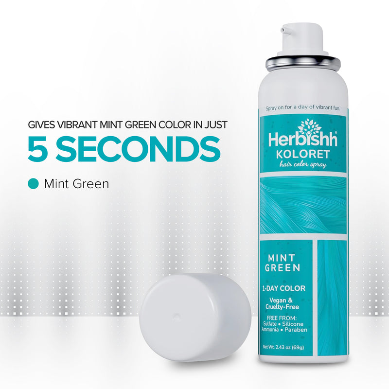 Koloret Temporary Hair Color Spray Mint Green - Herbishh