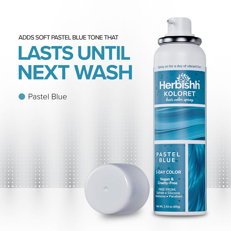 Koloret Temporary Hair Color Spray -Pastel Blue- Herbishh