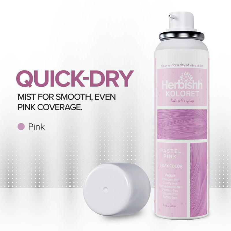 Koloret Temporary Hair Color Spray Pastel Pink- Herbishh