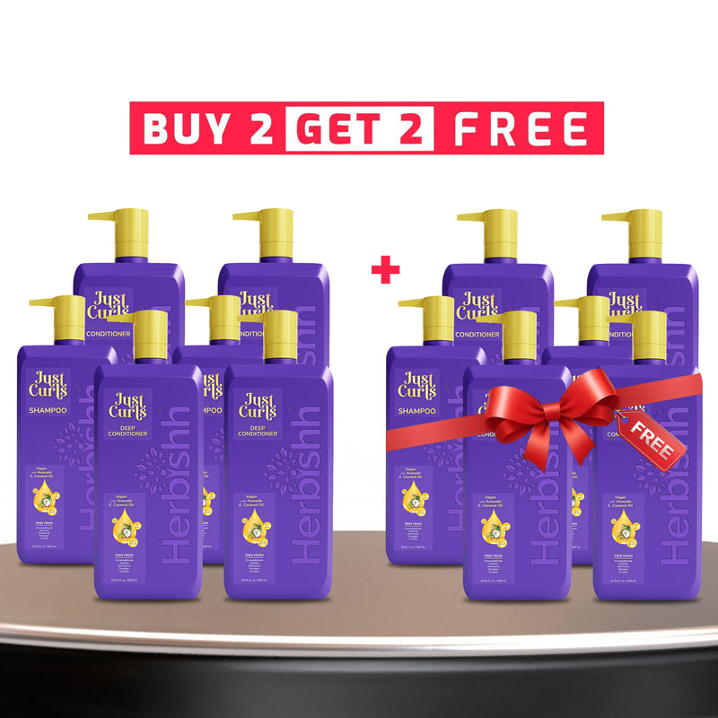 Buy 2 Get 2 Just Curl Triple Nourish Hair Care Kit - Herbishh