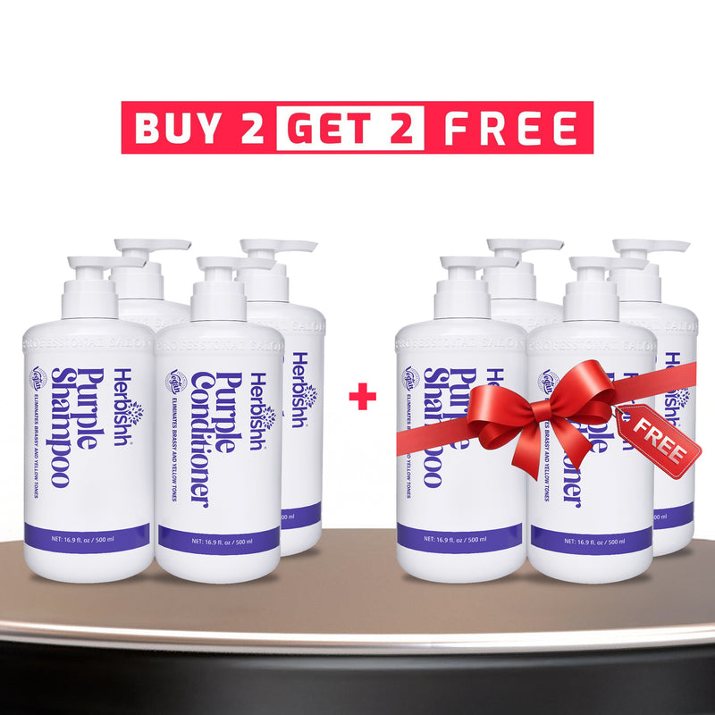 Buy 2  Get 2 Herbishh Purple Shampoo & Conditioner Set