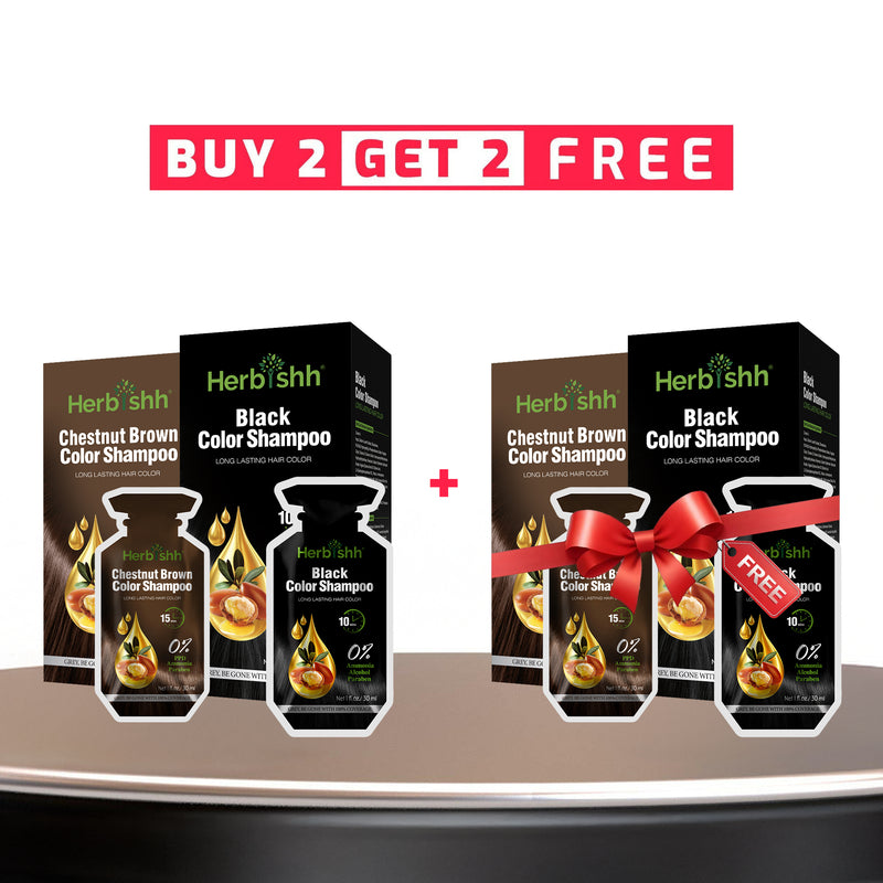 Buy 3 Get 3 PPD Free Hair Color Shampoo 10 Sachet - Herbishh -BOGO