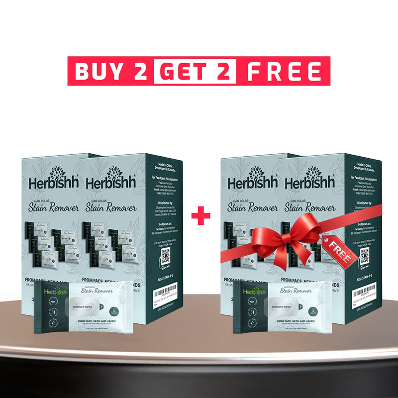 Buy 2 Get 2 Pack of 5 Herbishh Hair Color Stain Remover Wipes BOGO