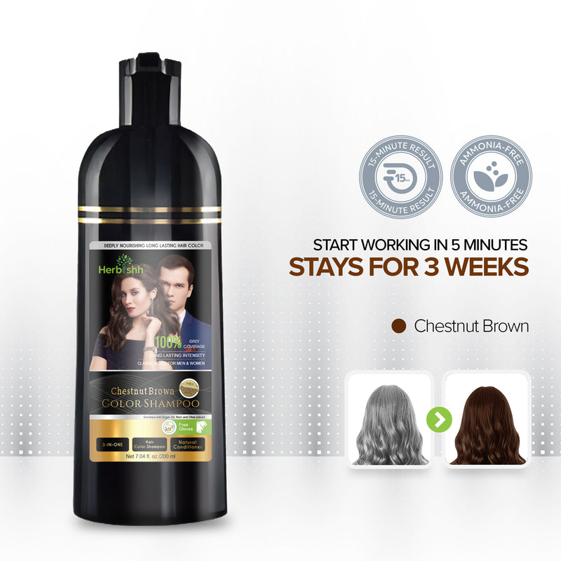 Chestnut Brown Hair Color Shampoo-200ml