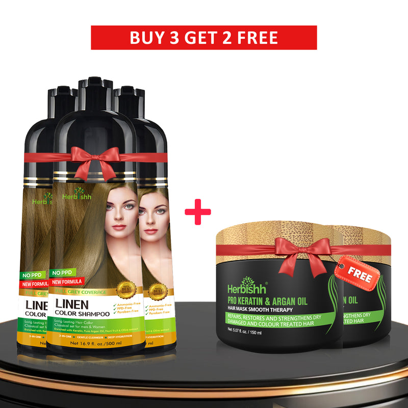 Buy 3-PCS  PPD Free Hair Color Shampoo Get 2 Hair Mask Free - Herbishh