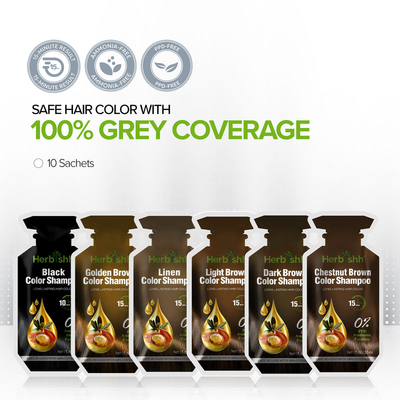 PPD Free Natural Hair Color Shampoo Sachet- Herbishh