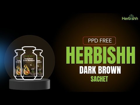 PPD Free Dark Brown  Hair Color Shampoo 10 Sachet - Herbishh