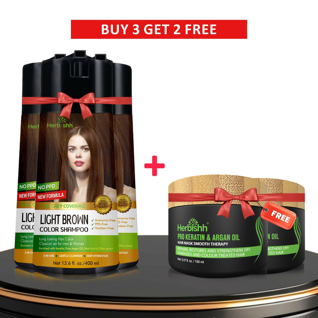 3 PPD Free hair color shampoo + 2 Hair Mask Free | Clean combo
