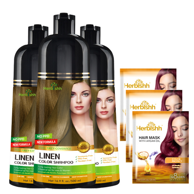 3-PCS Herbishh PPD Free Hair Color Shampoo