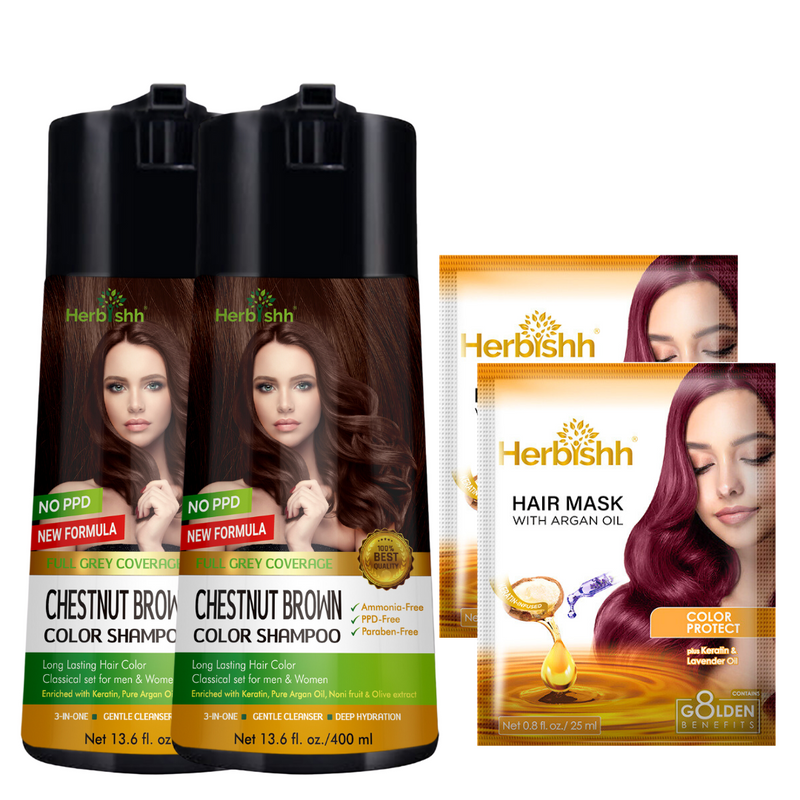 2-PCS Herbishh PPD Free Hair Color Shampoo