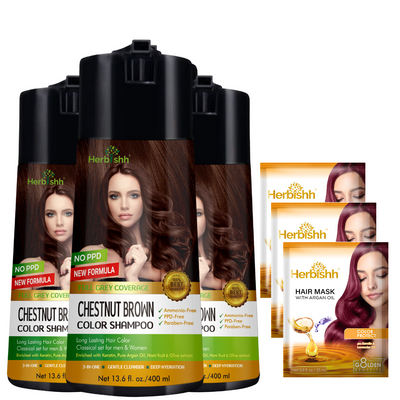 3-PCS Herbishh PPD Free Hair Color Shampoo