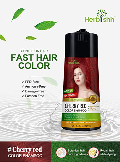 PPD FREE - 2 pcs Cherry Red Color Shampoo - Herbishh