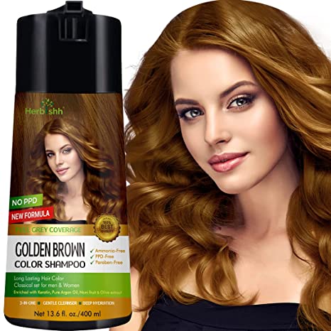 Golden Brown Color Shampoo PPD FREE - Herbishh