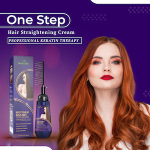Herbishh Instant Hair Straightener Cream with Applicator Comb Brush 