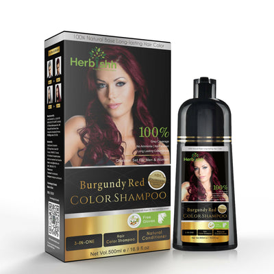 Burgundy Red Natural Hair Color Shampoo-1 bottle