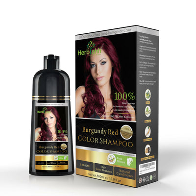 Burgundy Red Natural Hair Color Shampoo-1 bottle