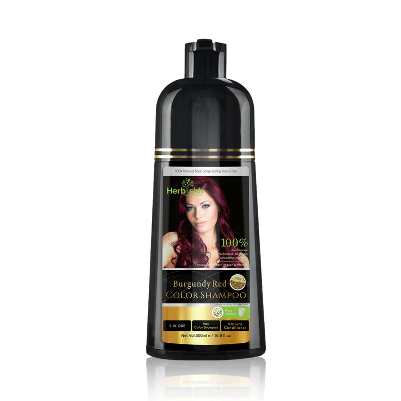 Burgundy Red Natural Hair Color Shampoo-1 bottle