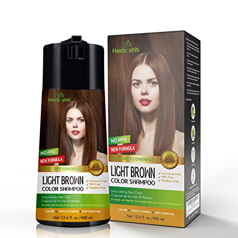 PPD FREE Light Brown Color Shampoo- Herbishh